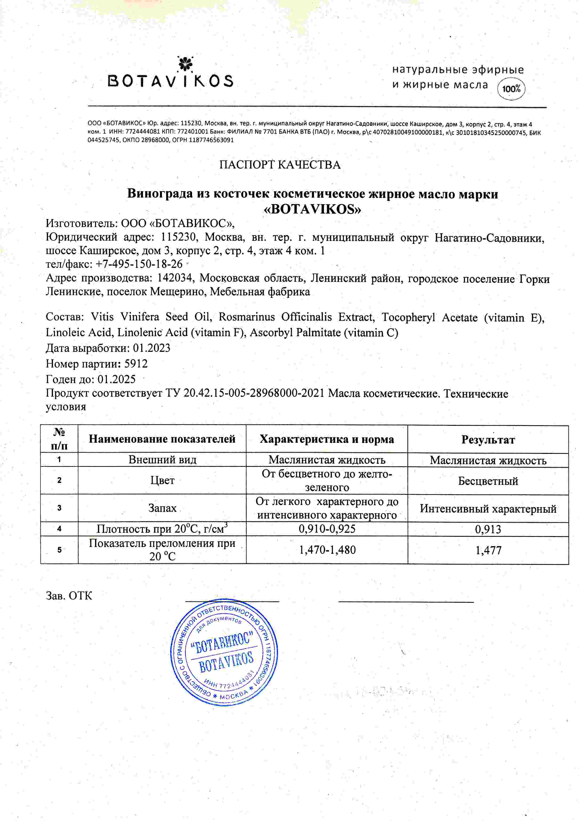 Паспорт №012023